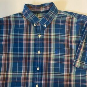 Johnnie O men’s short sleeve shirt,hangin out size L multi colored  plaid
